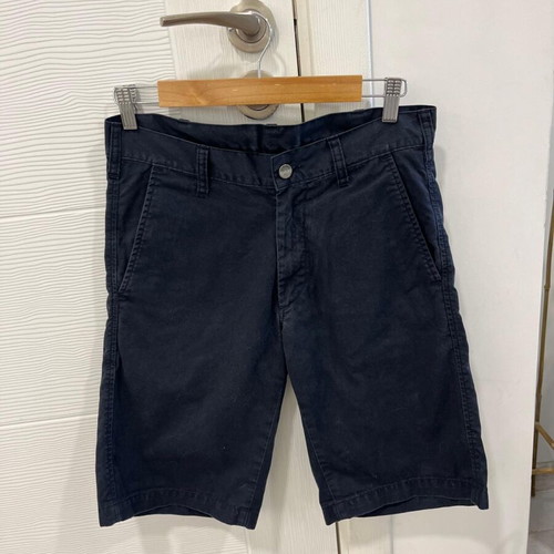 Carhartt Wip Presenter Bermuda mens shorts used, navy blue, size 28W