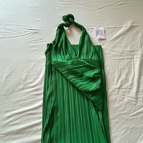 Asos maxi green dress new, pleated backless draped