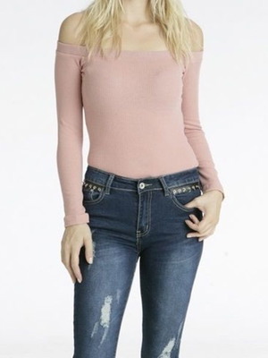 Bodysuit in tight blouse style new, pink, size S
