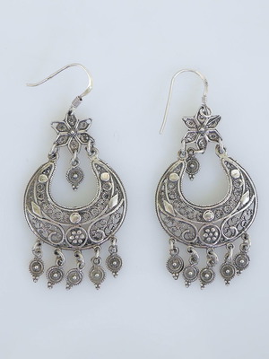Silver 925 earrings used, antique style