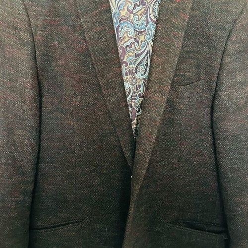 Uomo men's woolen blazer like new, brown and purple