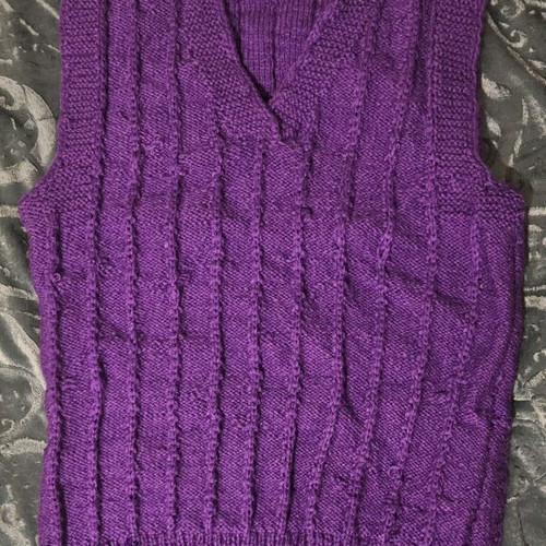 Purple sleeveless sweater handmade made to order, size S/M