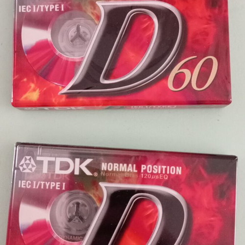 TDK D60 cassettes new, pack of 2
