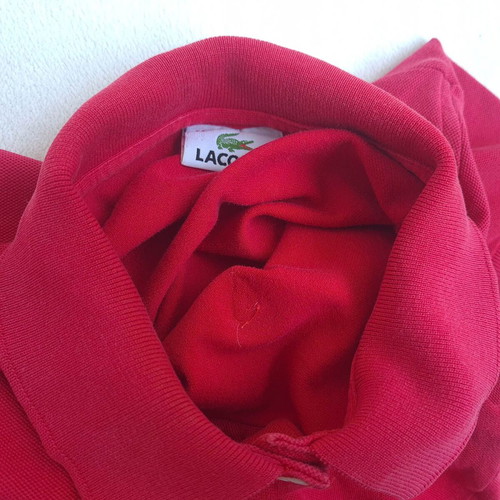 Lacoste women's red polo shirt XL slim fit short sleeve