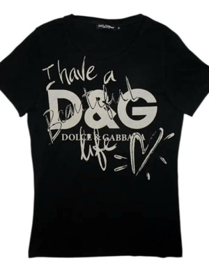 Dolce & Gabbana "I Have a Beautiful Life" T-shirt like new, black, size S