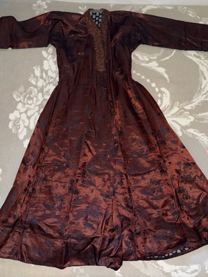 Traditional Soufli kaftani used from atlas fabric and apron early 1900s