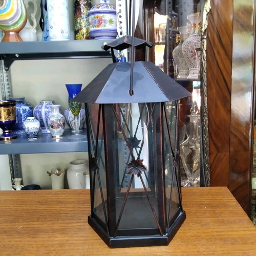Large ecclesiastical table lantern with handle like new 30x14x14