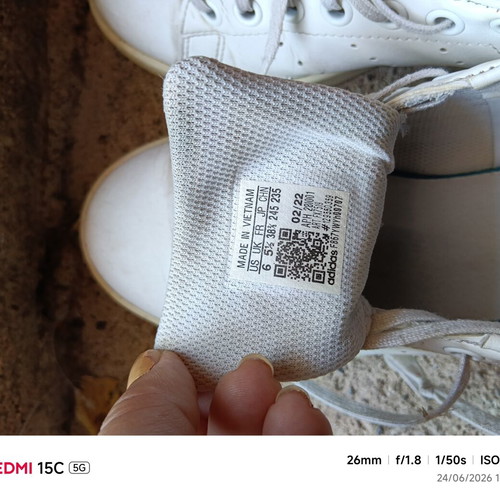 Adidas Stan Smith athletic shoes used, size 38, white