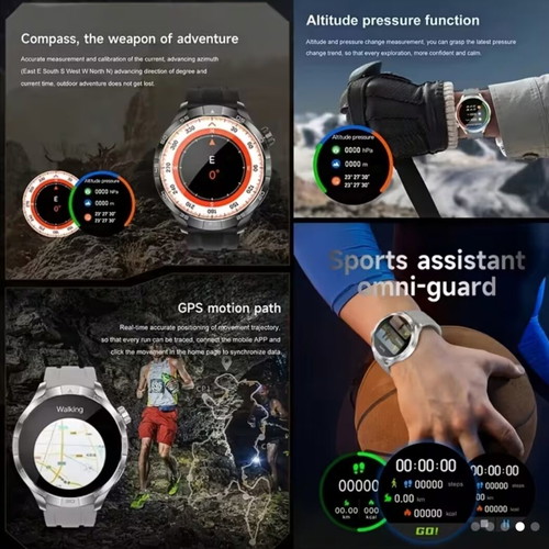Smart watch with 1.85-inch AMOLED HD sapphire screen, NFC, GPS