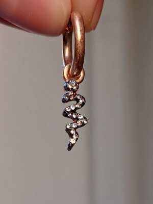 Zara single earring with rhinestone snake pendant new