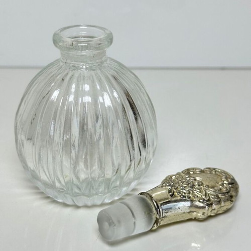 Vintage crystal perfume bottle, Victorian Baroque style