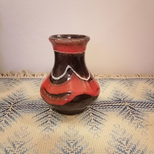 Vintage ceramic vase mid-century modern Fat Lava style, like new