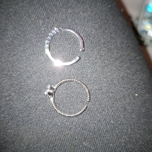 Bijou ring set new, silver, adjustable size
