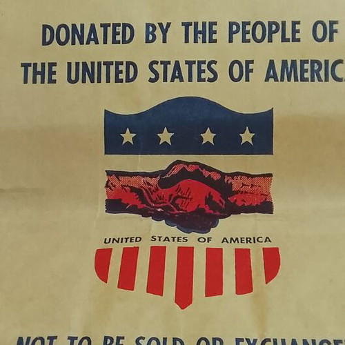 Marshall Plan paper packaging for flour, 1950s