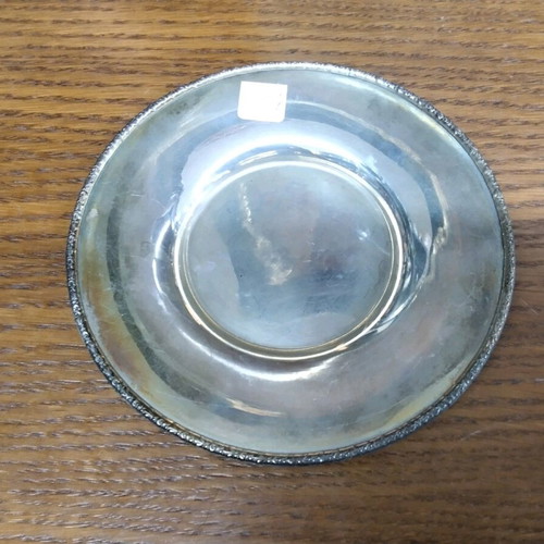 Tin bowl-plate used, carved 16x16