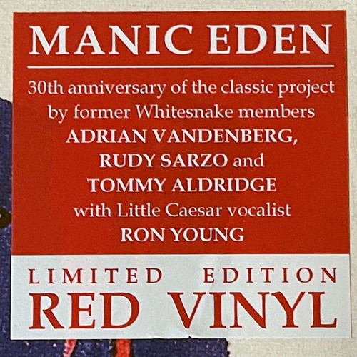 Manic Eden 2024 Limited Edition Red Vinyl LP brand new, rock