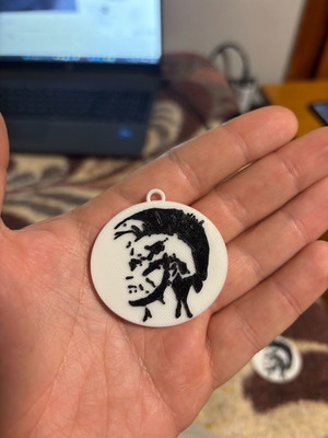 Diesel logo keychain like new, black and white plastic