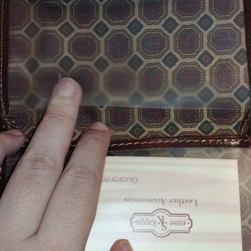 Esse Kappa men's leather wallet, brown, vintage style