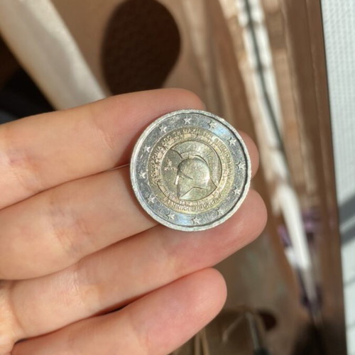 Collectible 2 euro used 2500 years from the Battle of Thermopylae