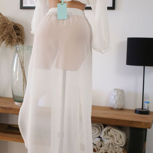 Beachwear pants with white transparent top new