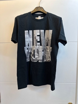 Μπλουζάκι Μαύρο M με Ορίζοντα Νέας Υόρκης Καινούργιο 100% Βαμβάκι