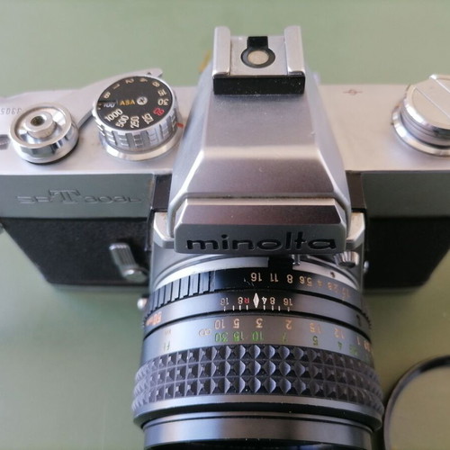 Minolta SRT 303b 35mm analog camera with MC Rokkor-PF lens