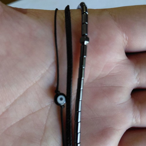 Anna Maria Mazaraki multi-strand men's bracelet new, black
