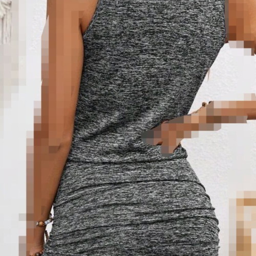 Shein women's grey stretchy bodycon dress