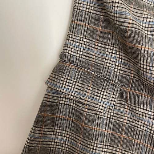 Zara strapless top large, plaid brown and grey, like new
