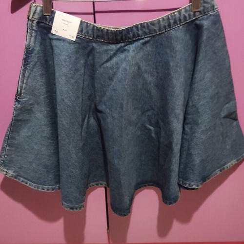 Mango Flared Denim Mini Skirt Medium, New