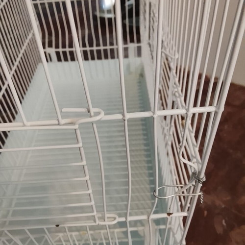 Large bird cage used, metal 47×23×38 cm