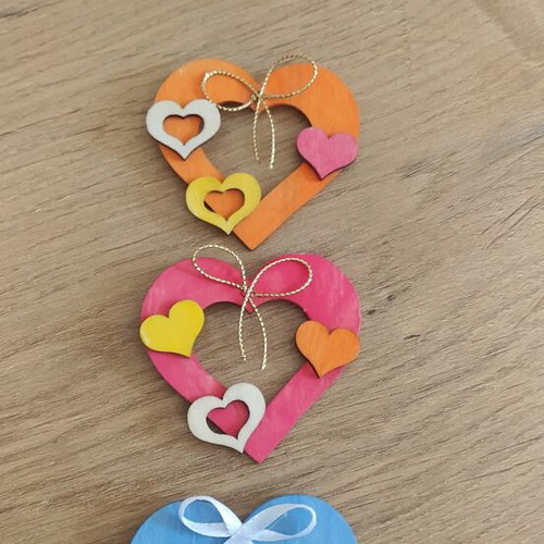 Handmade wooden fridge magnets set of 3 like new