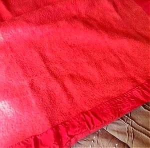Κουβέρτα μαλλινη μονή  1,20 ×2,00 πορτοκαλοκορραλι
