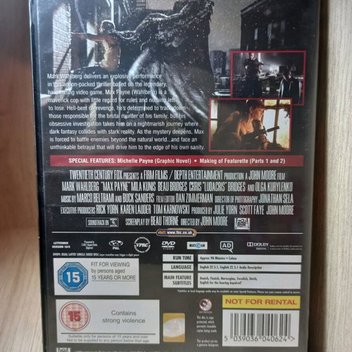 Max Payne DVD like new with English subtitles