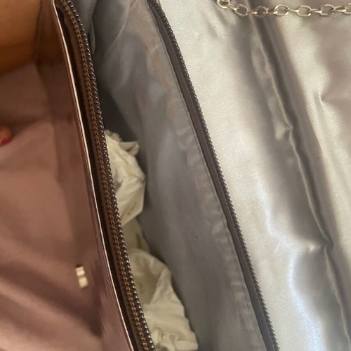 Silver crossbody bag with chain