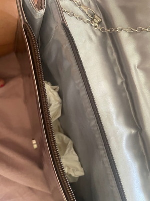 Silver crossbody bag with chain