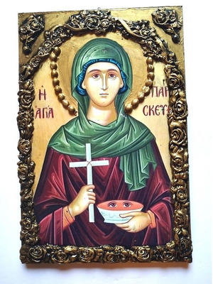 Icon of Saint Paraskevi new, handmade clay 20x30 cm