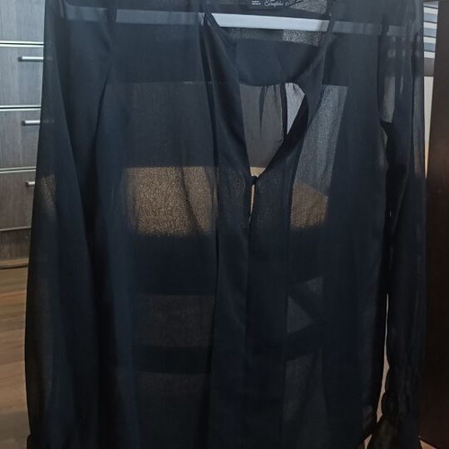 Zara transparent blouse, chiffon, black, size S