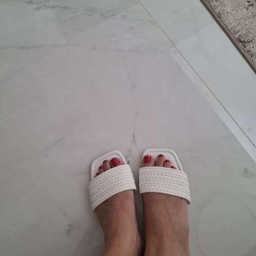 Flat slippers white, soft and new, size 40