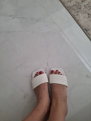 Flat slippers white, soft and new, size 40