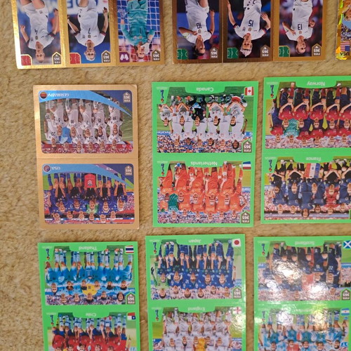 Panini Fifa collectible stickers, national women's teams, like new, set of 12