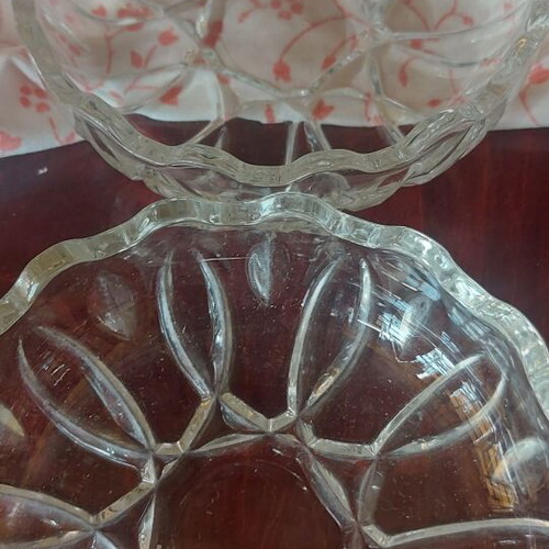 Crystal bowls like new, set of 2, heavy, circa 1950