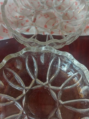Crystal bowls like new, set of 2, heavy, circa 1950