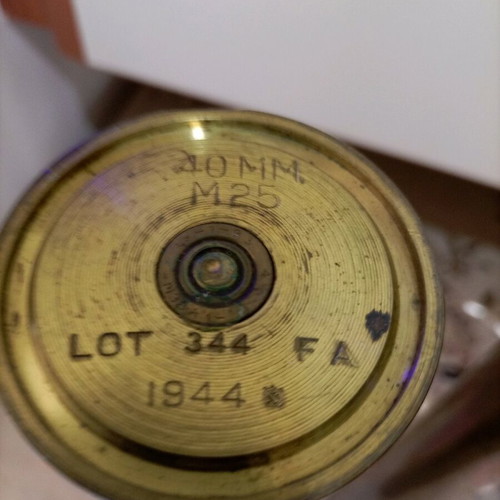 Two collectible vintage 1944 shell casings used