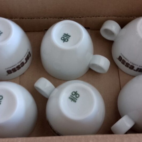 Espresso porcelain cups set of 6 with saucers new in box