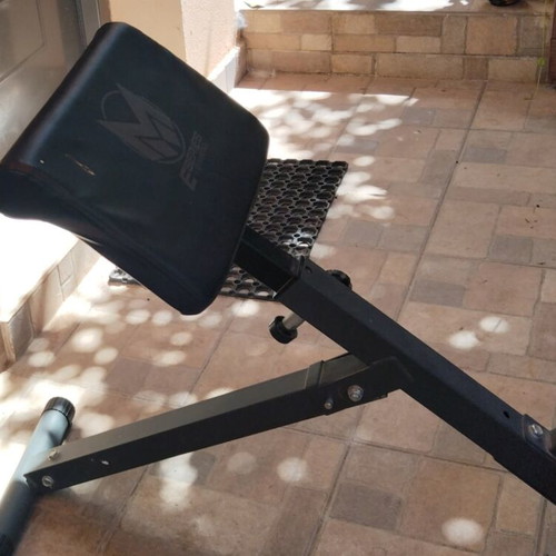 Exercise bench used, for back muscles