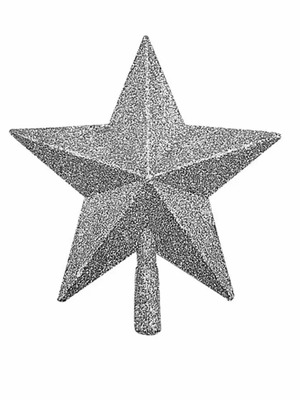 Silver Star Tree Topper 17cm new