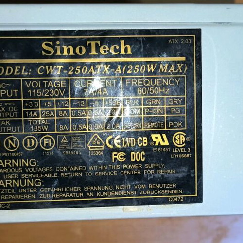 Computer power supplies used for repair, pack of 5 units