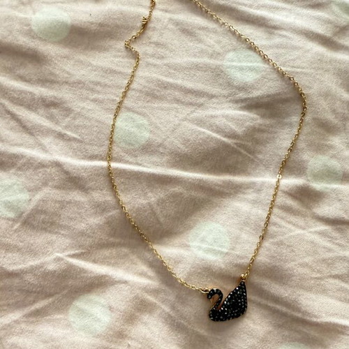Gold-tone swan pendant necklace