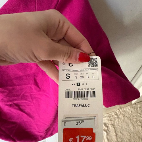 Zara dress new, pink, size S